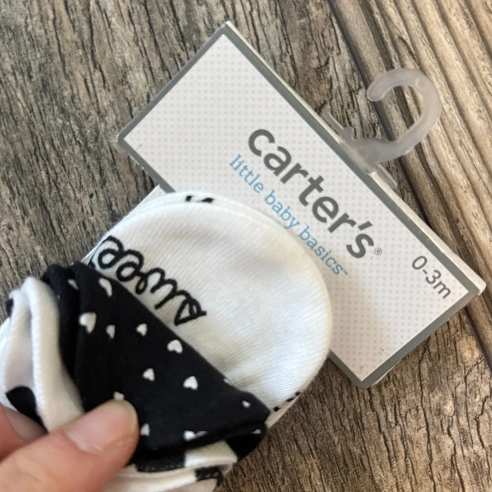 Carter's Baby boys girl 3-Pack Scratch Mittens (0-3 MONTHS) cotton white new